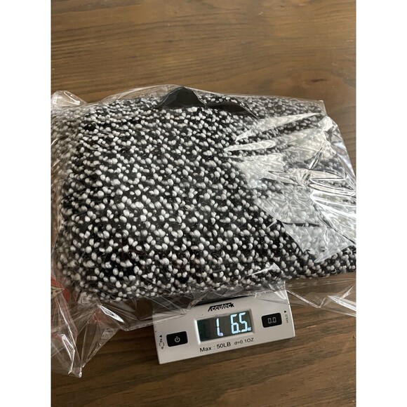 Chicos Jayne Fringe Ruana One Size OS Black White Wrap Acrylic Classy - Picture 8 of 8